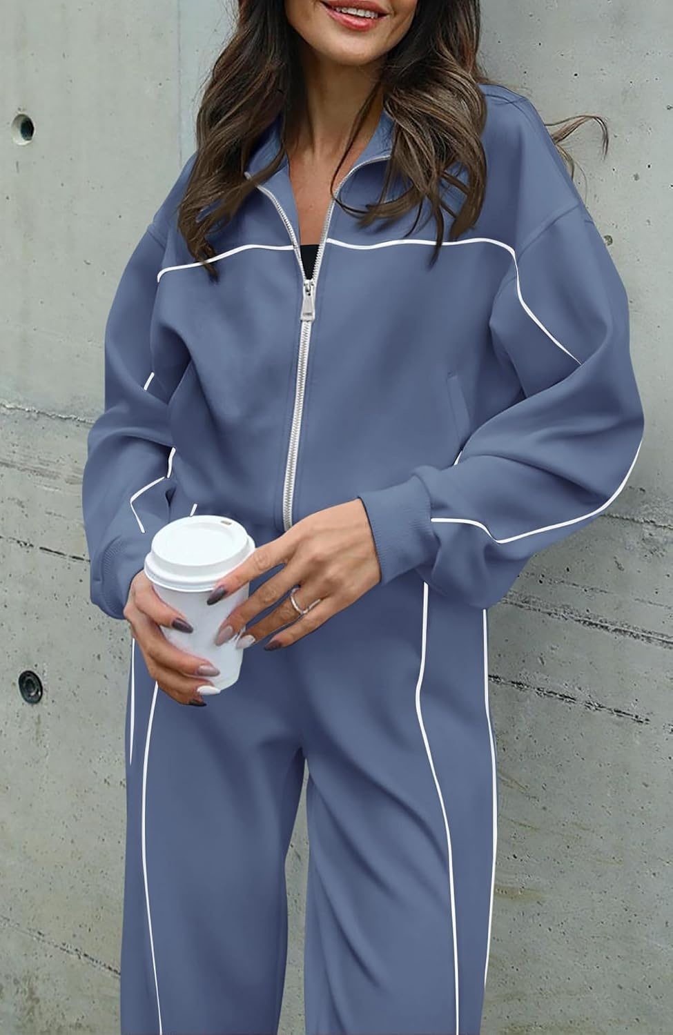 image:imageBTFBM Fall Outfits For Women 2026 Lounge Sets Airport OutfitsGrey Blue