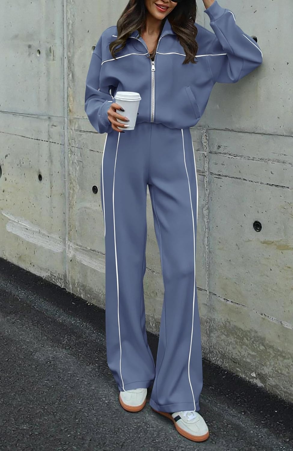 image:imageBTFBM Fall Outfits For Women 2026 Lounge Sets Airport OutfitsGrey Blue