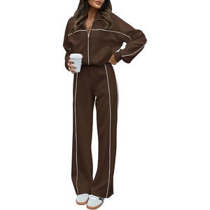 BTFBM Fall Outfits For Women 2026 Lounge Sets Airport Outfits(Coffee)