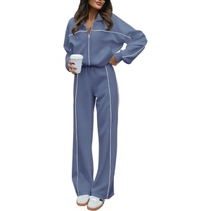 BTFBM Fall Outfits For Women 2026 Lounge Sets Airport Outfits(Grey Blue)
