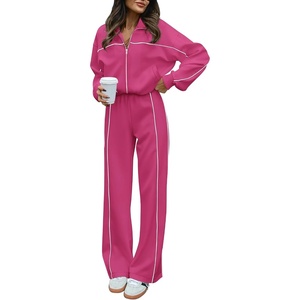BTFBM Fall Outfits For Women 2026 Lounge Sets Airport Outfits(Rose Red)
