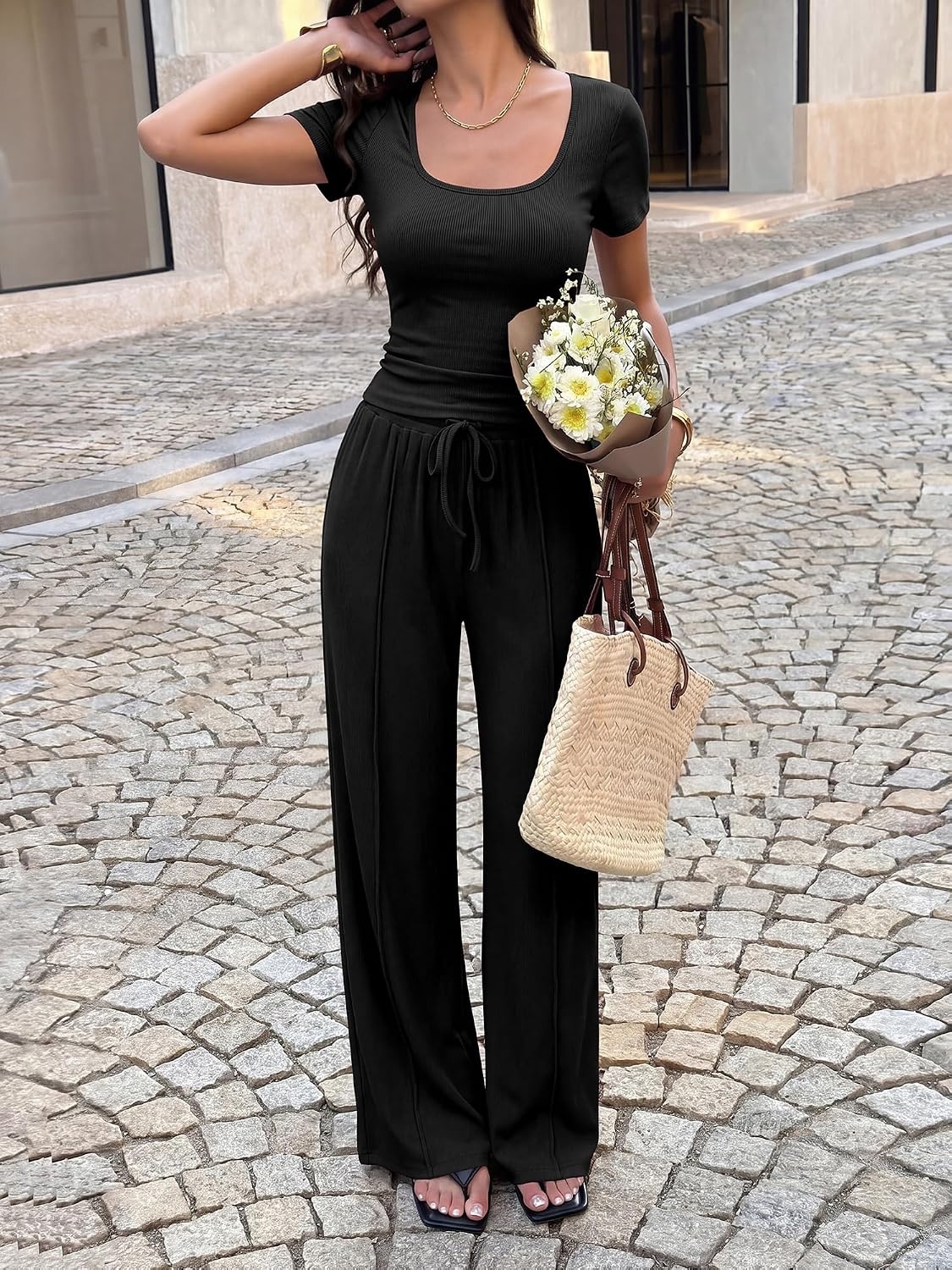 image:imageBTFBM Casual 2 Piece Sets For Women Summer 2026Black