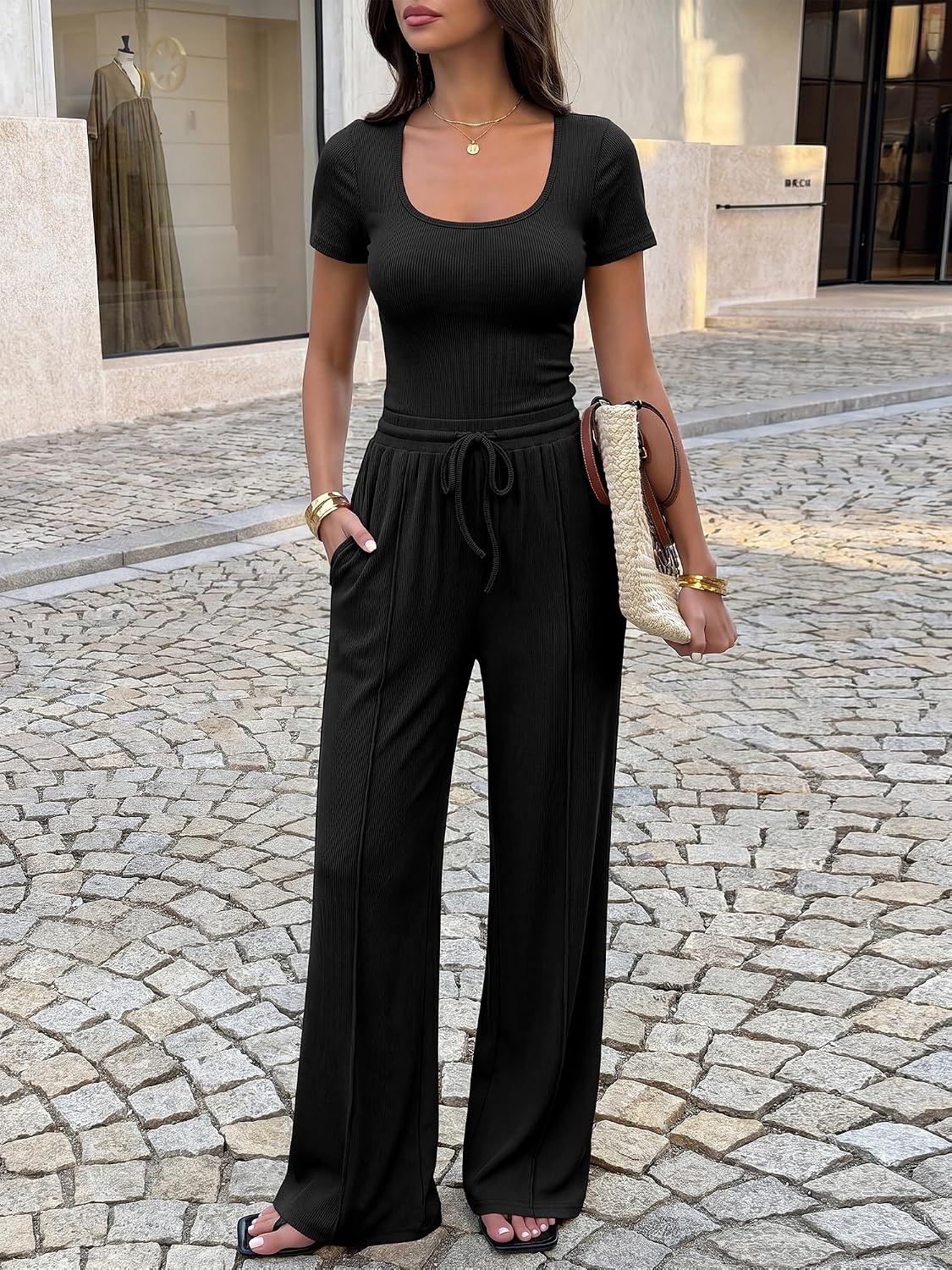 image:imageBTFBM Casual 2 Piece Sets For Women Summer 2026Black