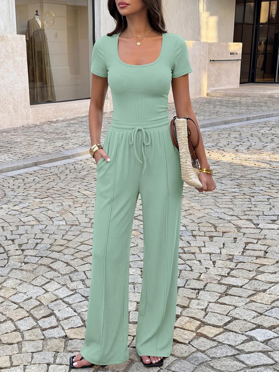 image:imageBTFBM Casual 2 Piece Sets For Women Summer 2026Fruit Green