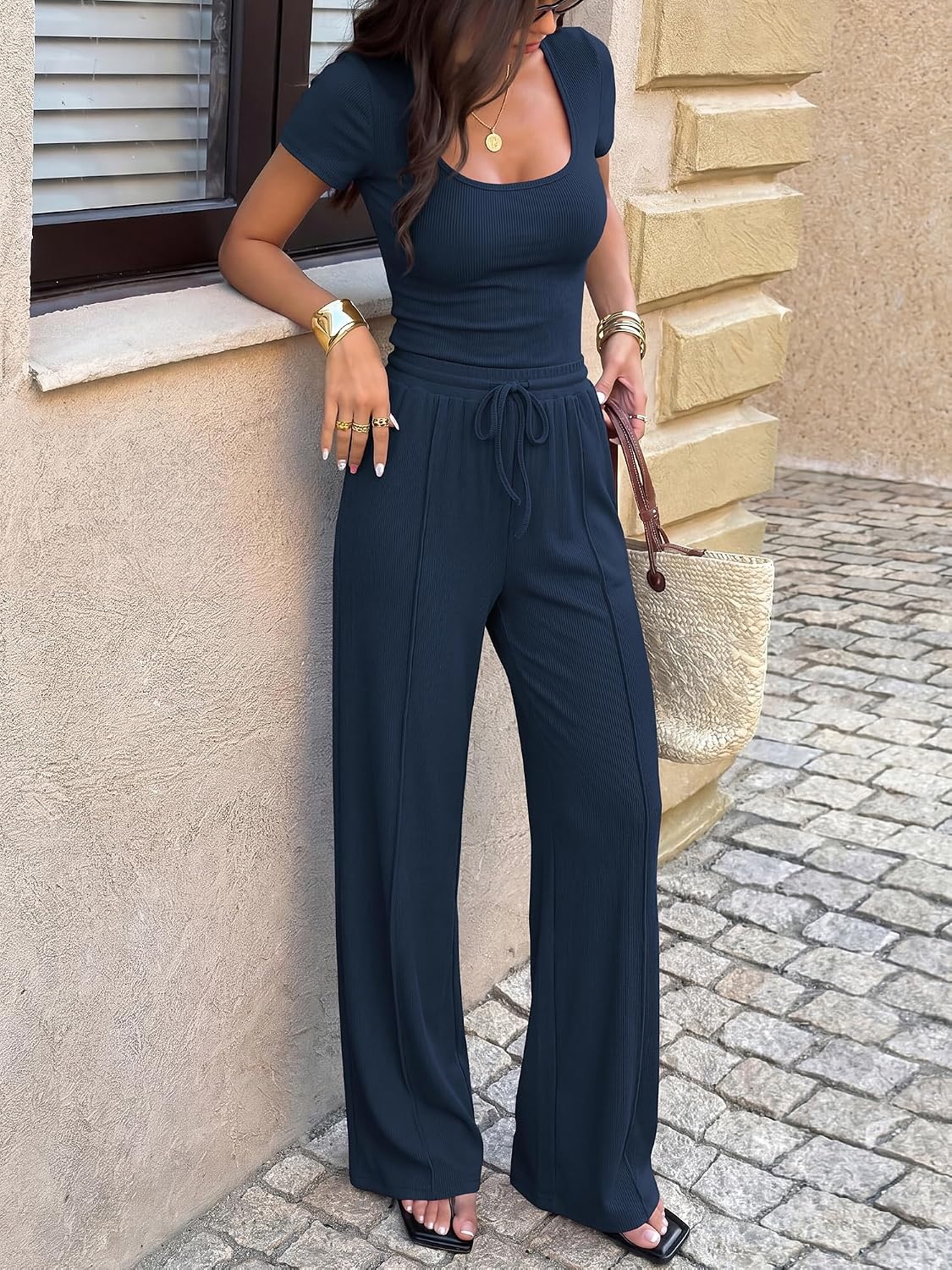 image:imageBTFBM Casual 2 Piece Sets For Women Summer 2026Navy