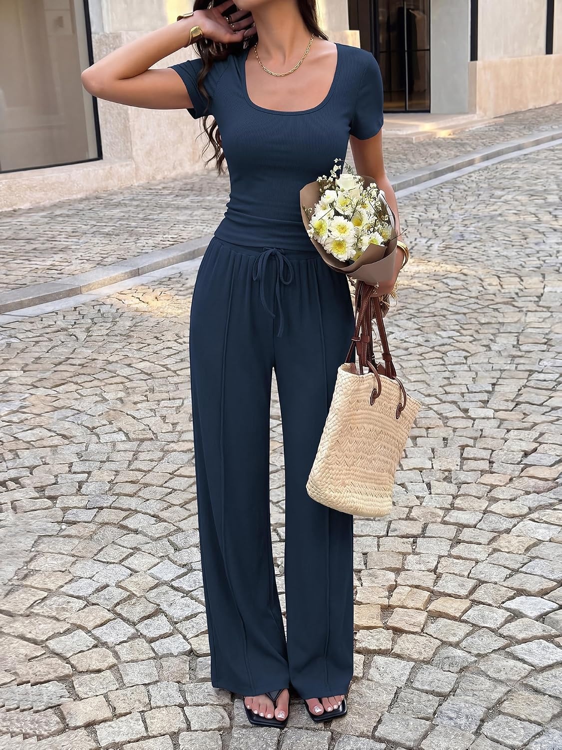image:imageBTFBM Casual 2 Piece Sets For Women Summer 2026Navy