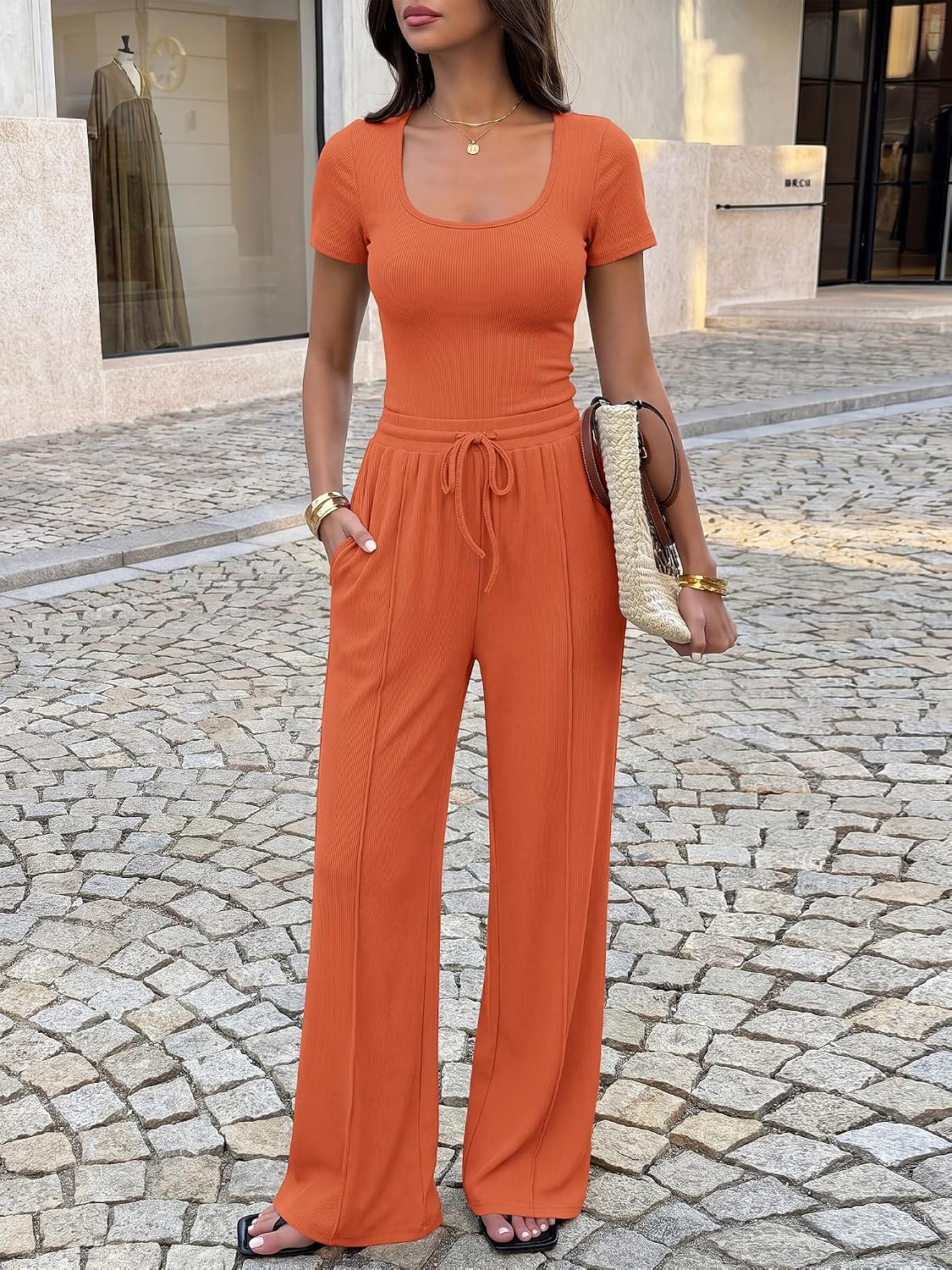 image:imageBTFBM Casual 2 Piece Sets For Women Summer 2026Orange