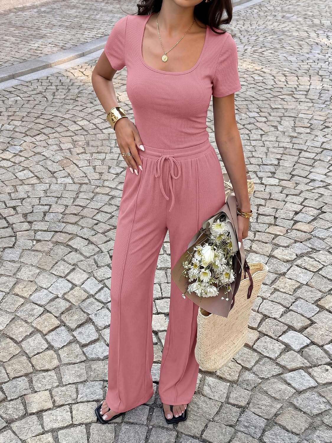 image:imageBTFBM Casual 2 Piece Sets For Women Summer 2026Pink