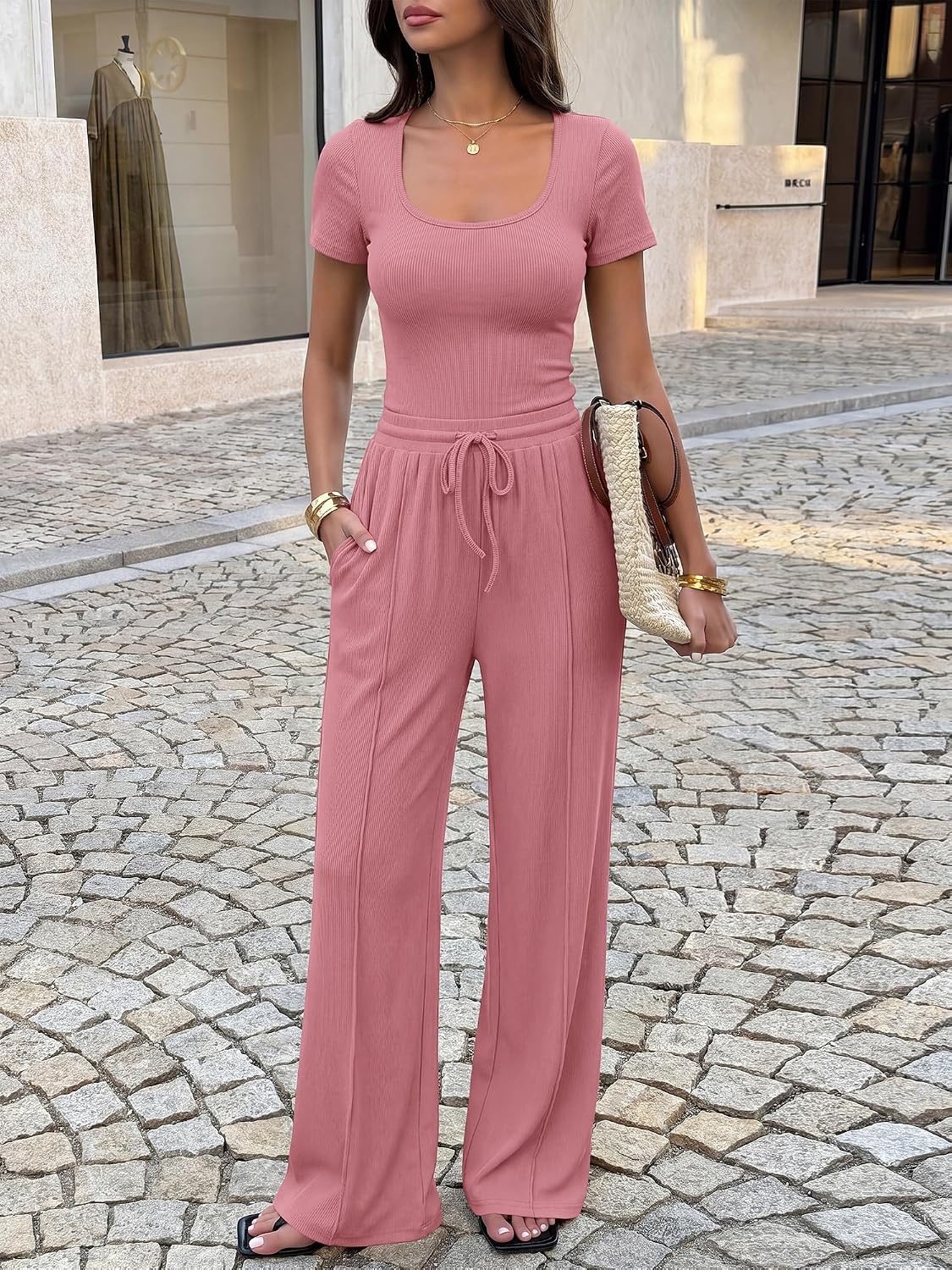image:imageBTFBM Casual 2 Piece Sets For Women Summer 2026Pink