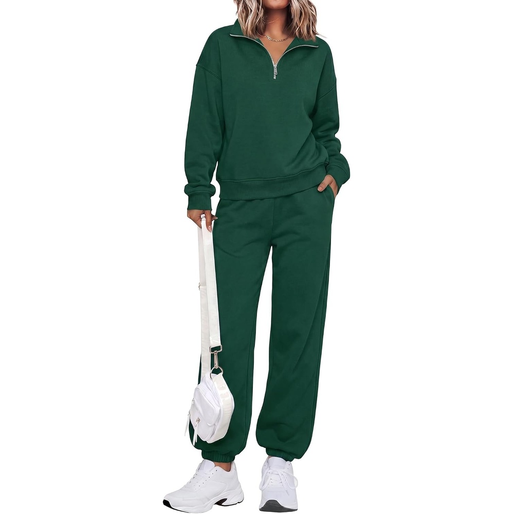 image:imageBTFBM Womens 2 Piece Matching Lounge Set Sweatsuits Fashion ClothingDark Green