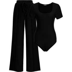 BTFBM Casual 2 Piece Sets For Women Summer 2026(Black)