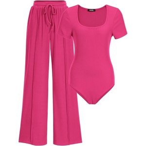 BTFBM Casual 2 Piece Sets For Women Summer 2026(Rose Red)