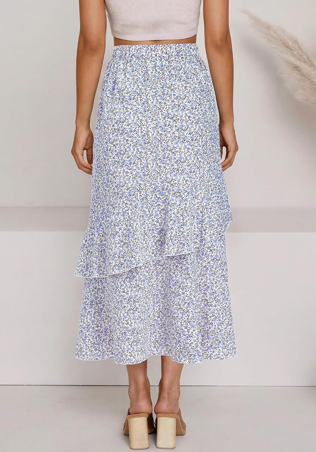 image:imageBTFBM Boho High Low Long Skirts for WomenZlight Blue