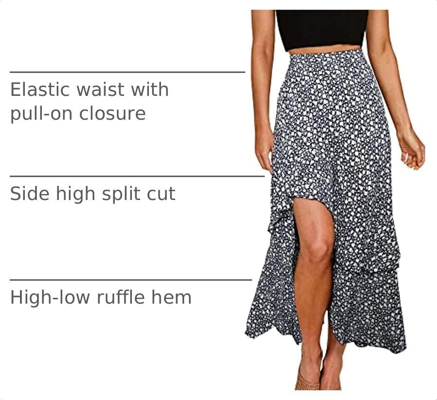 image:imageBTFBM Boho High Low Long Skirts for WomenZnavy