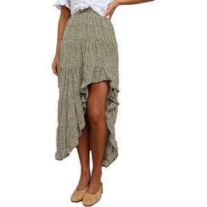 BTFBM Boho High Low Long Skirts for Women(Green)